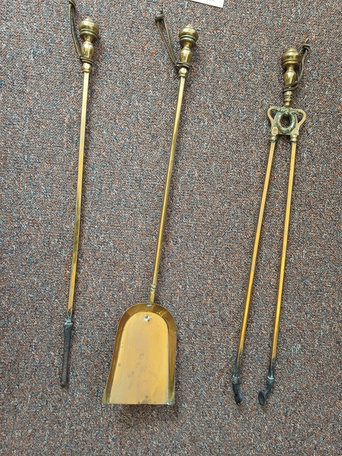 Antieke messing haardstel met certificaat, Ophalen