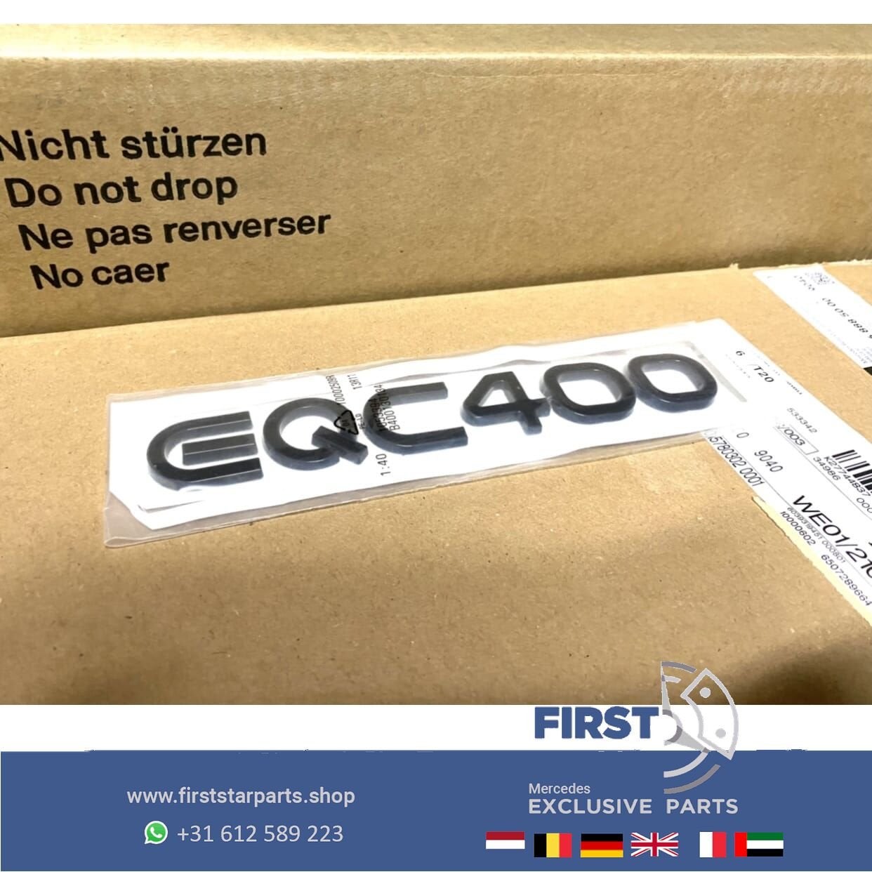 Mercedes N293 W293 EQC 400 ACHTERKLEP BADGE origineel Merced