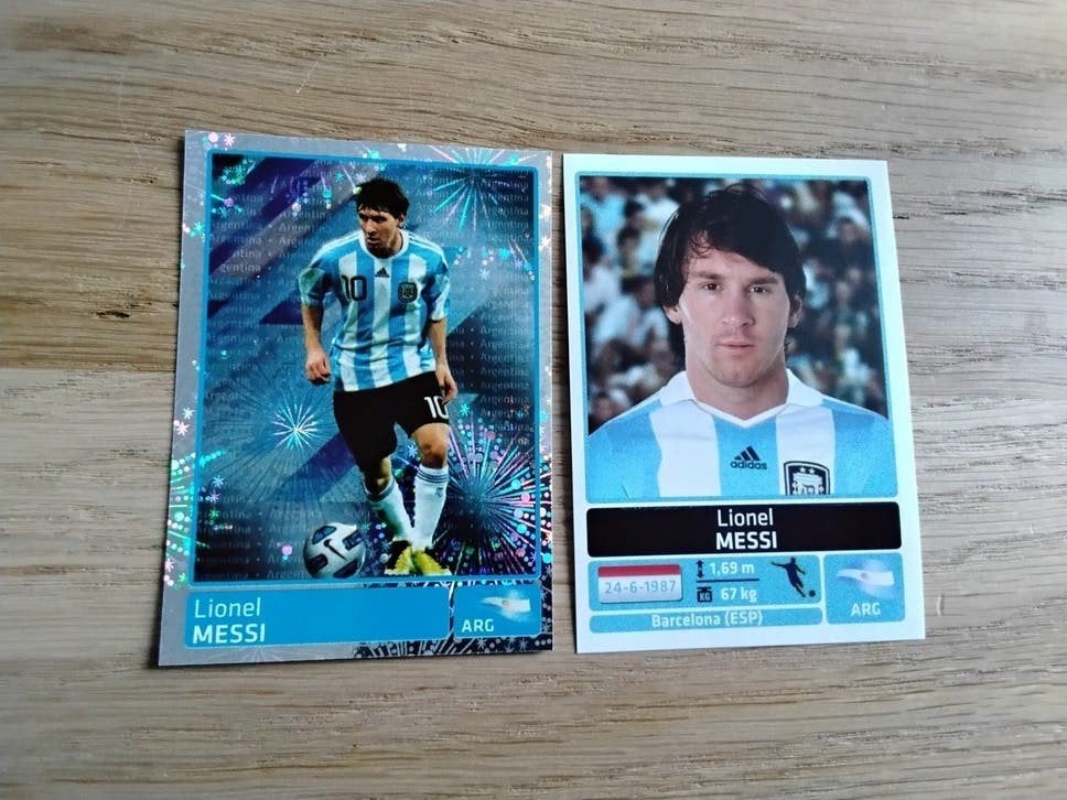 2 Lionel Messi panini stickers Copa America 2011, Verzamelen, Ophalen of Verzenden, Zo goed als nieuw, Poster, Plaatje of Sticker