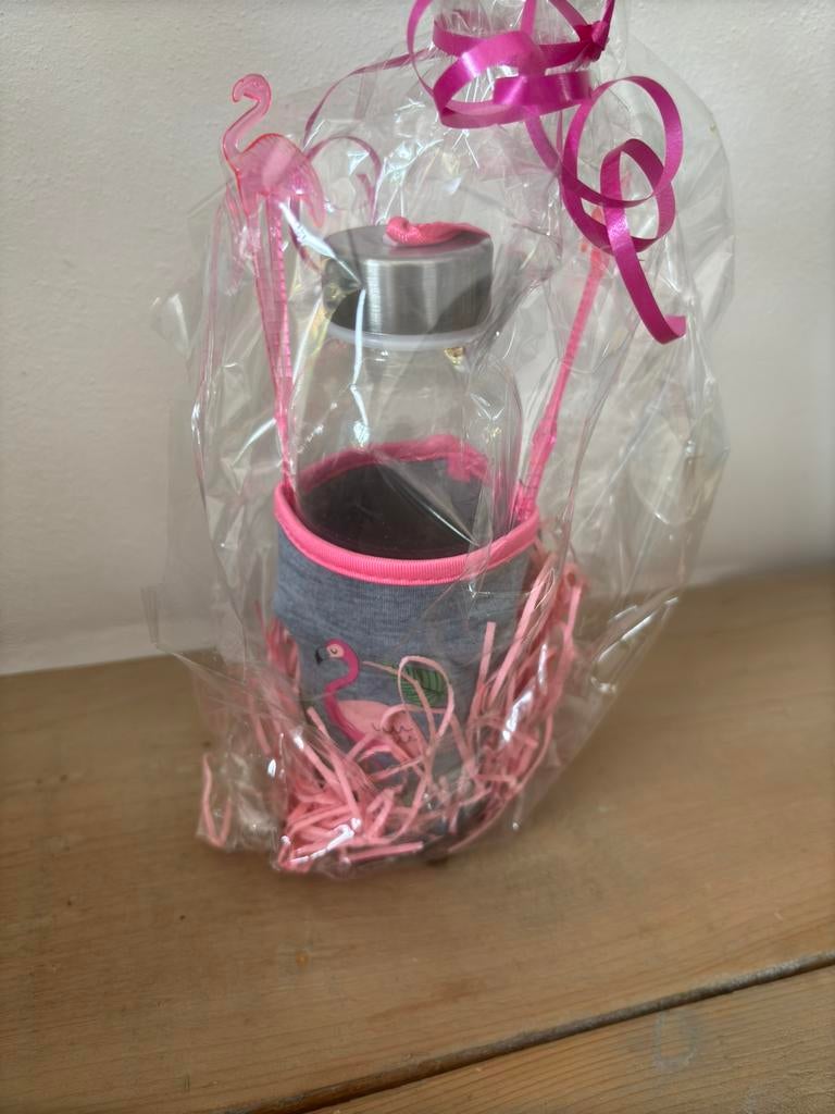 Drinkfles flamingo, Caravans en Kamperen, Ophalen of Verzenden, Zo goed als nieuw, Koeltas, Koelelement