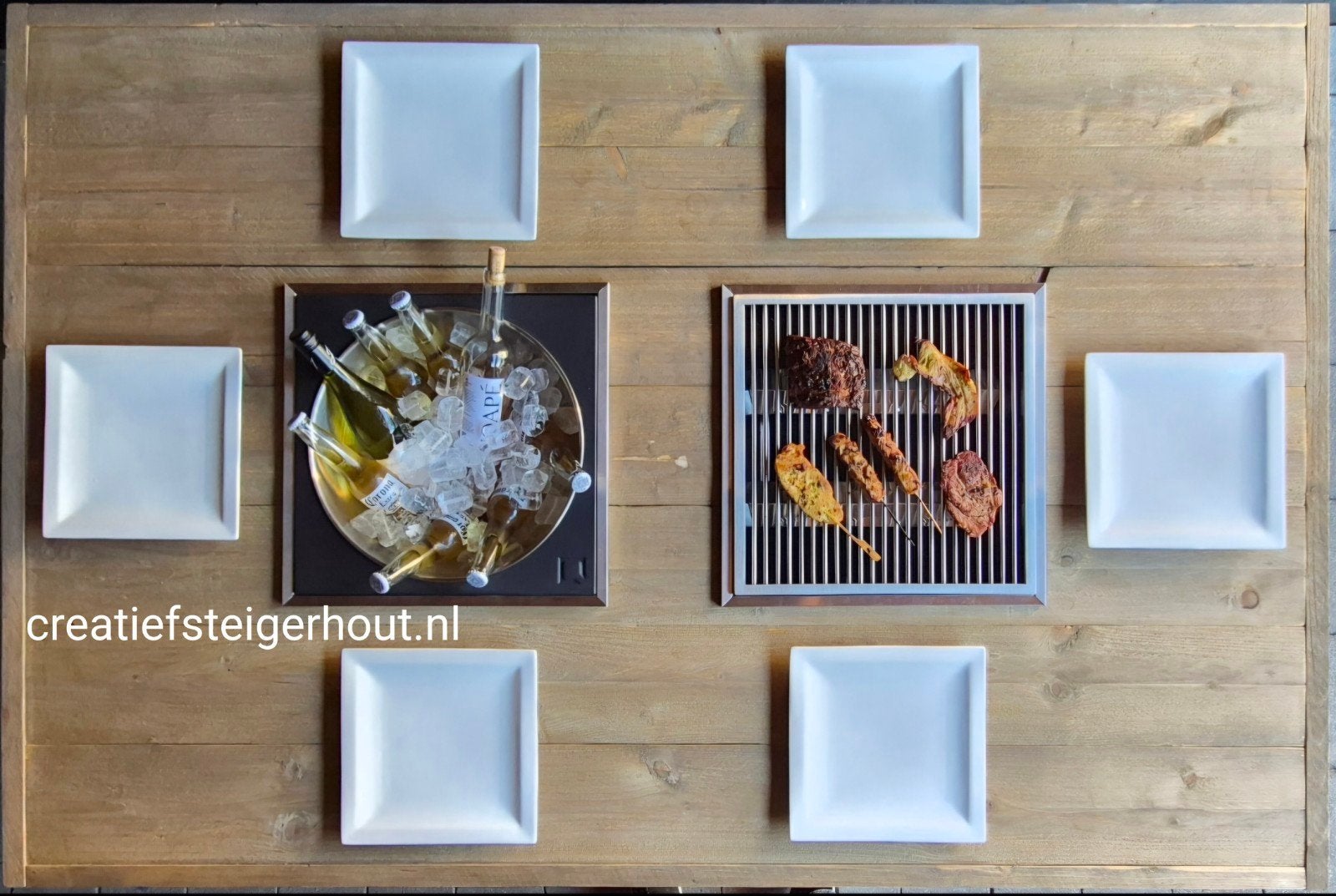 BBQ-tafel gasbarbecue en drankelement ingebouwd in tafel, Ophalen of Verzenden, Nieuw