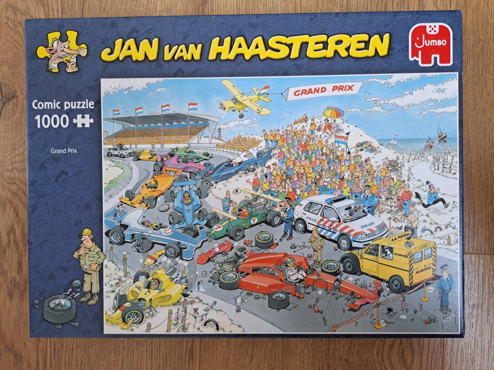 Puzzel Jan van Haasteren 1000 stukjes Grand Prix, Ophalen, 500 t/m 1500 stukjes, Zo goed als nieuw, Legpuzzel