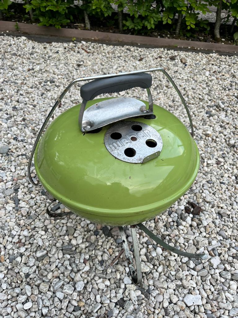 Weber Smokey joe barbecue appeltjes groen, Tuin en Terras, Houtskoolbarbecues, Ophalen, Gebruikt