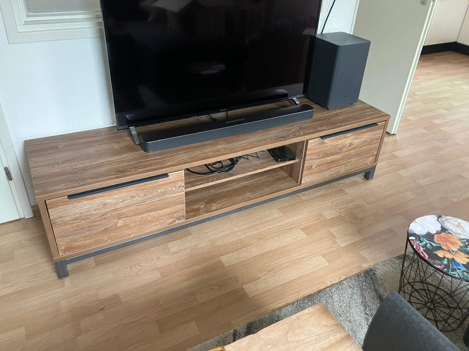 Tv kast Mahonie hout., Huis en Inrichting, Ophalen, Gebruikt, 150 tot 200 cm, Minder dan 100 cm