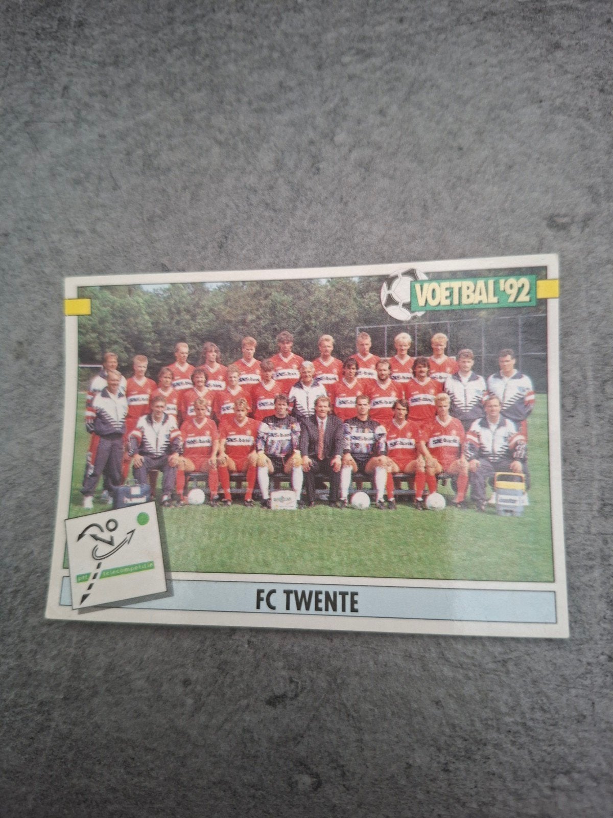 Panini sticker Voetbal 92. Teamfoto FC Twente., Ophalen of Verzenden, Zo goed als nieuw, Sticker