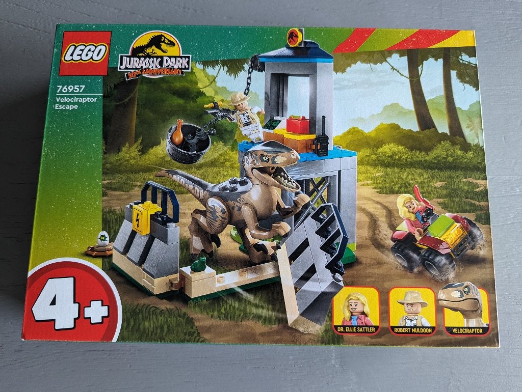 LEGO 76957 – Jurrassic Park Velociraptor ontsnapping, Kinderen en Baby's, Speelgoed | Duplo en Lego, Jurassic World, Nieuw, Ophalen of Verzenden