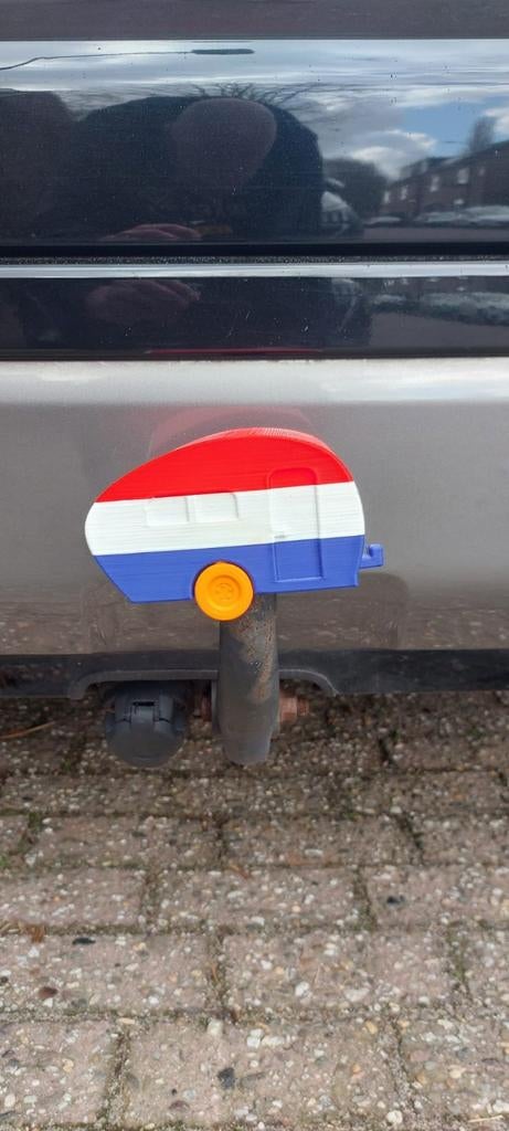 Trekhaakdop caravan rood wit blauw 3D, Ophalen of Verzenden