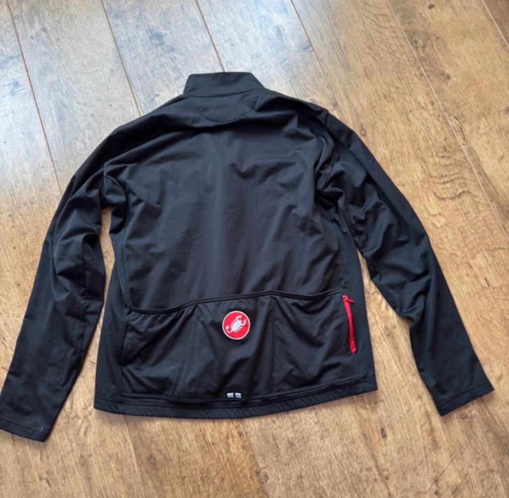 Castelli Fietsjack Zwart/Rood Maat XXXL Elfstedentocht, Maat 48/50 (M), Zwart, Ophalen of Verzenden, Hardlopen of Fietsen