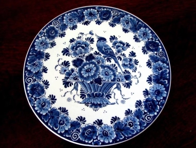 Royal Delft Holland wandbord met Blumendekor, nr. 903-24, Verzenden