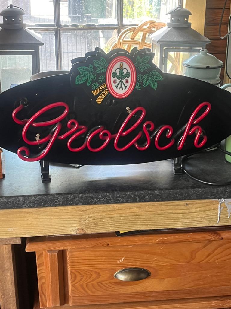 Grolsch neon (kapotte voeding), Ophalen, Gebruikt, Reclamebord, Plaat of Schild, Grolsch