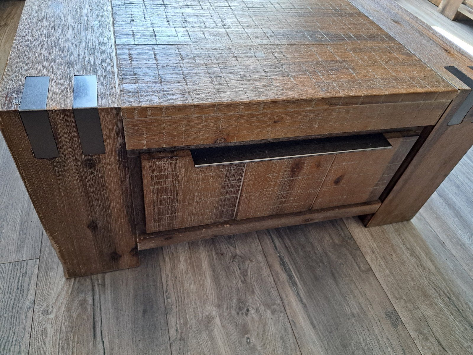 salontafel bassano warm grey, Ophalen, Gebruikt, 100 tot 150 cm, Vierkant