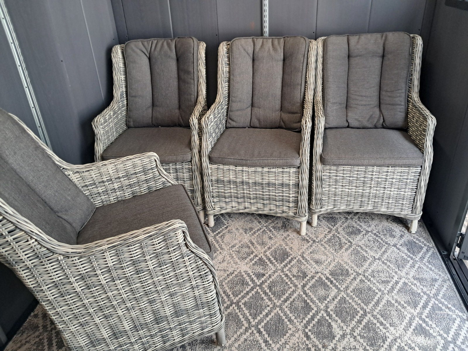 tuinstoelen, Tuin en Terras, Ophalen, 4 zitplaatsen, Kunststof, Gebruikt