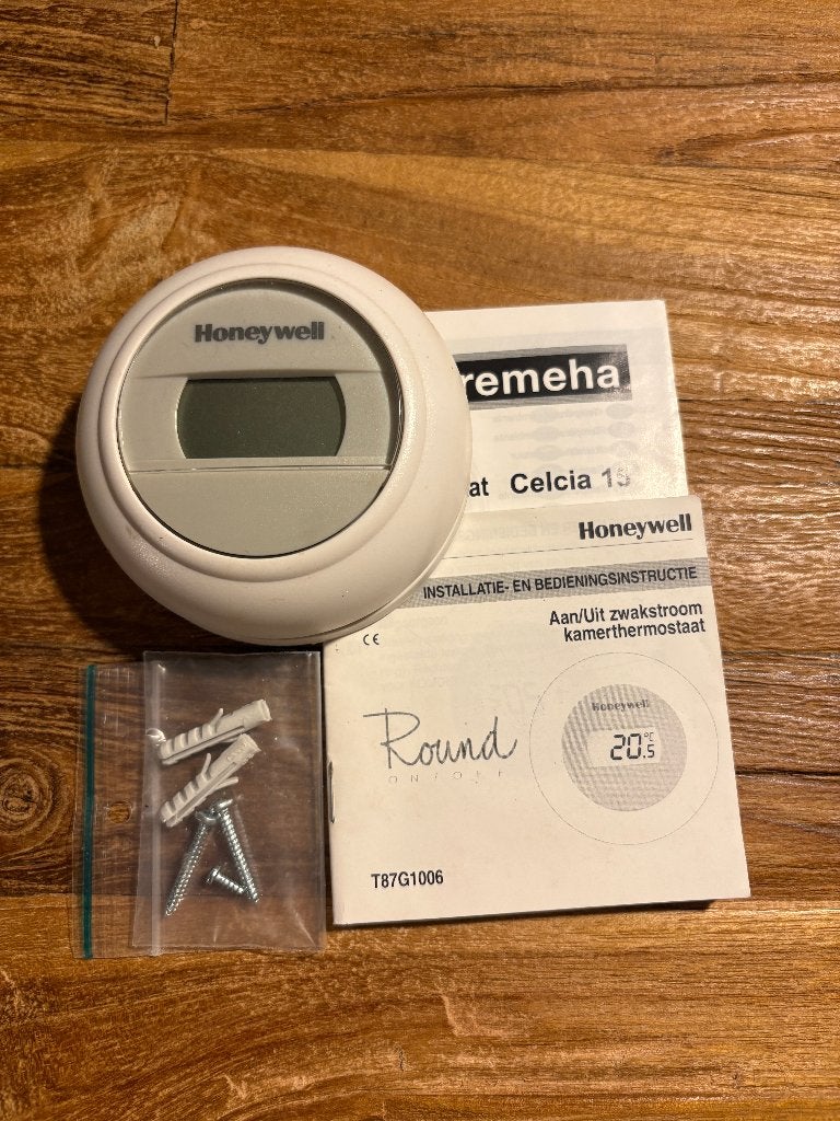Honeywell thermostaat met muurplaat, Doe-het-zelf en Verbouw, Ophalen of Verzenden, Zo goed als nieuw