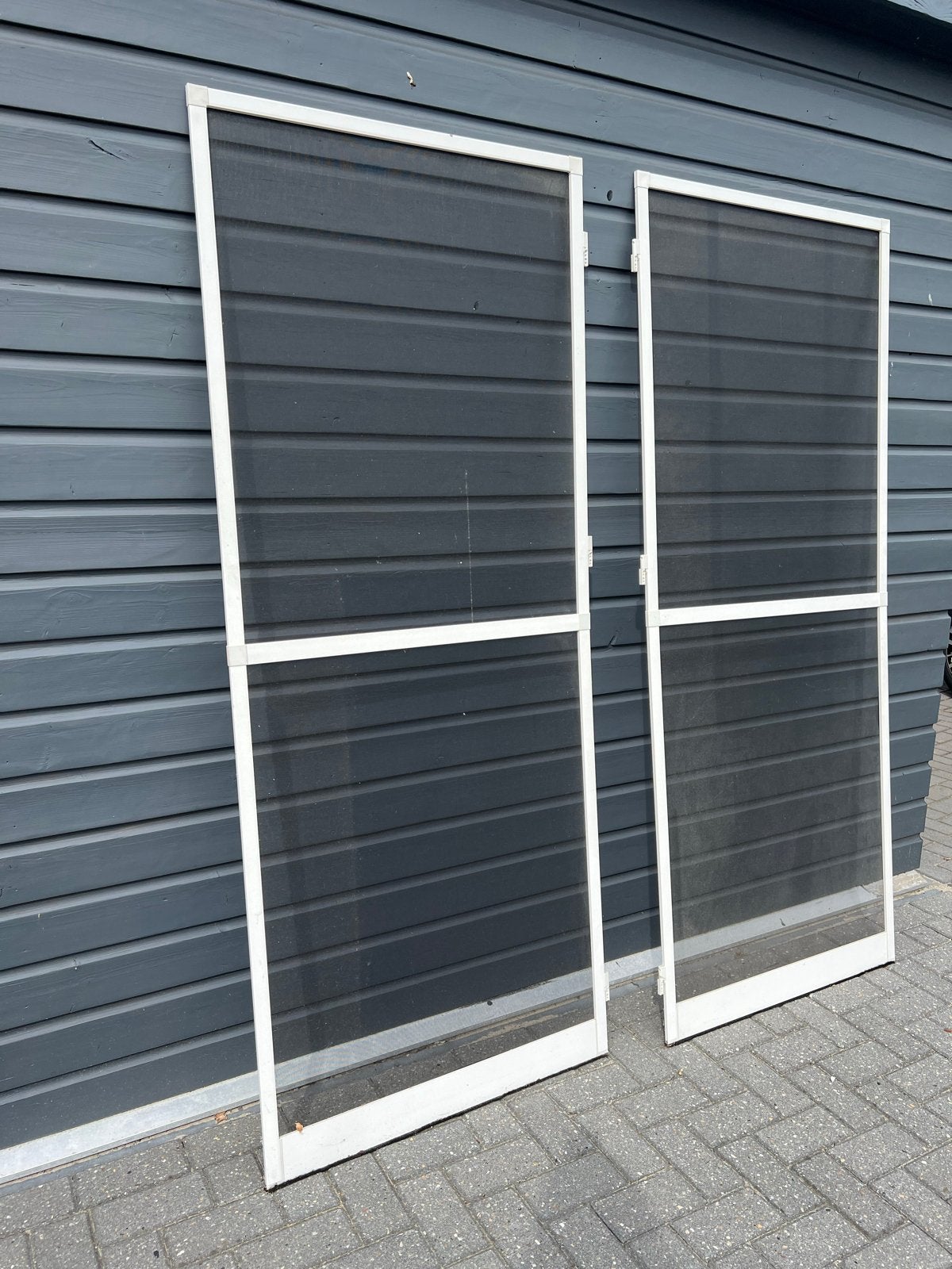2x Hordeur wit aluminium - 205,5 x 85,5, Doe-het-zelf en Verbouw, Gebruikt, 80 tot 100 cm, 215 cm of meer, Hordeur