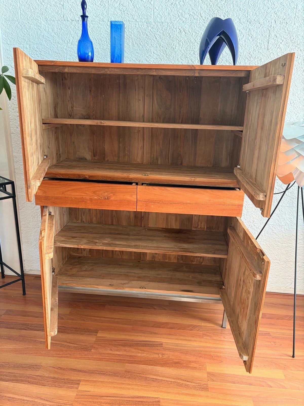 Teakhouten kast met lades en planken, Ophalen, Gebruikt