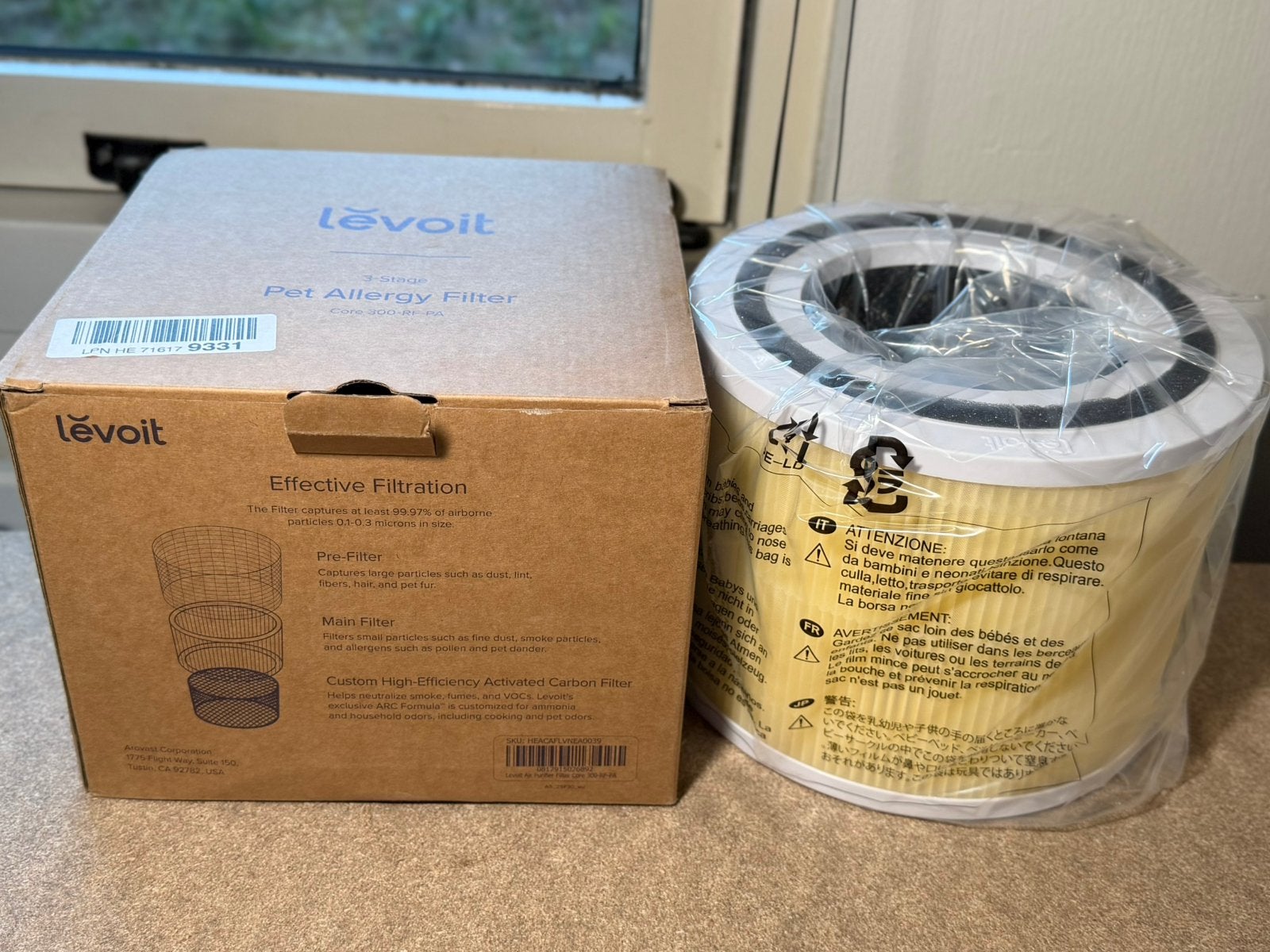 Levoit Core 300 – 3-Stage Pet Allergy Filter, Ophalen of Verzenden, Nieuw, Luchtreiniger