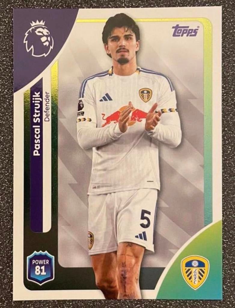Topps Premier League 25/26    PASCAL STRUIJK    LEEDS UNITED, Hobby en Vrije tijd, Stickers en Plaatjes, Verzenden, Zo goed als nieuw
