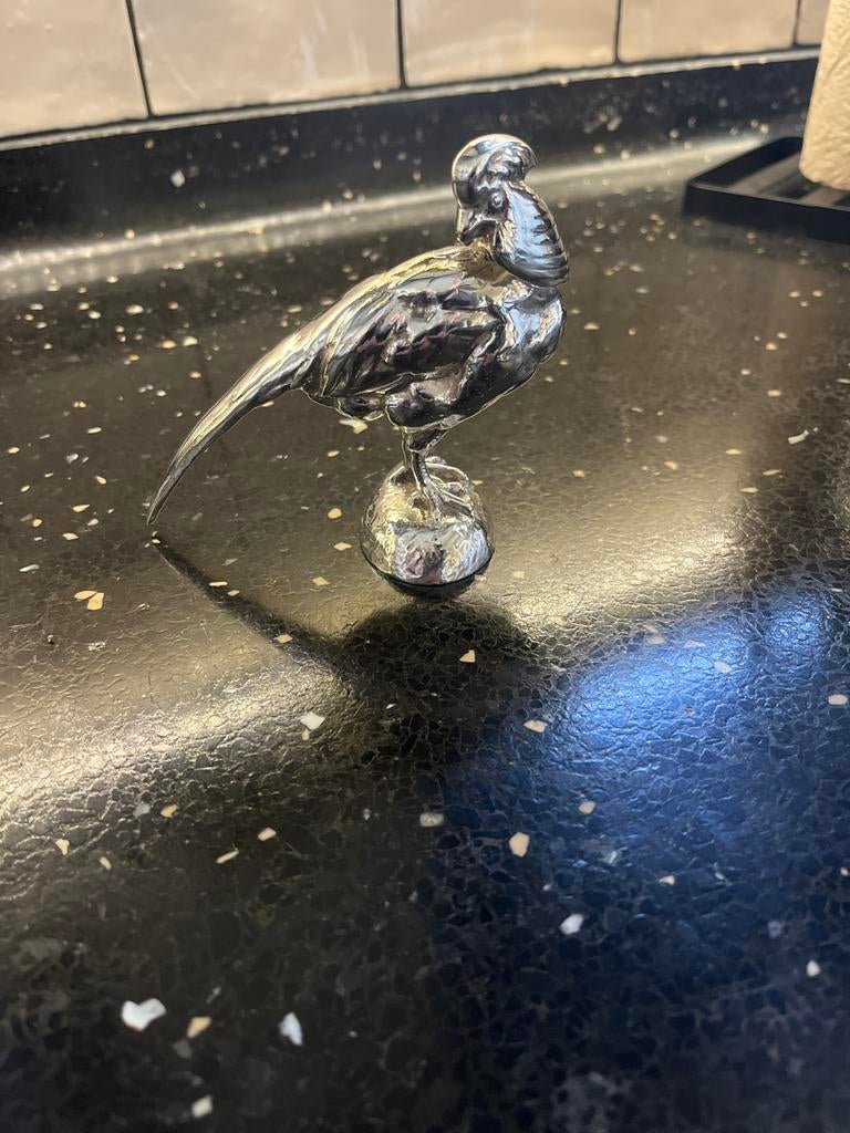 Zilveren Fazant Beeldje - Decoratief en Elegant, Ophalen of Verzenden, Zilver