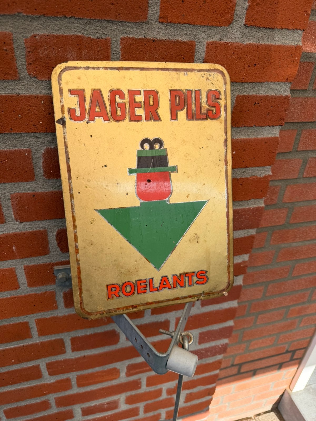 reclamebord jagerpils, Ophalen of Verzenden, Gebruikt, Reclamebord