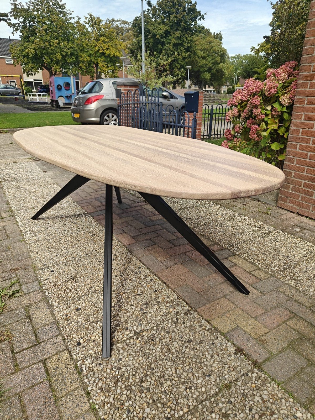 Robuuste Eiken Eettafel 240x100 cm, Huis en Inrichting, Ophalen