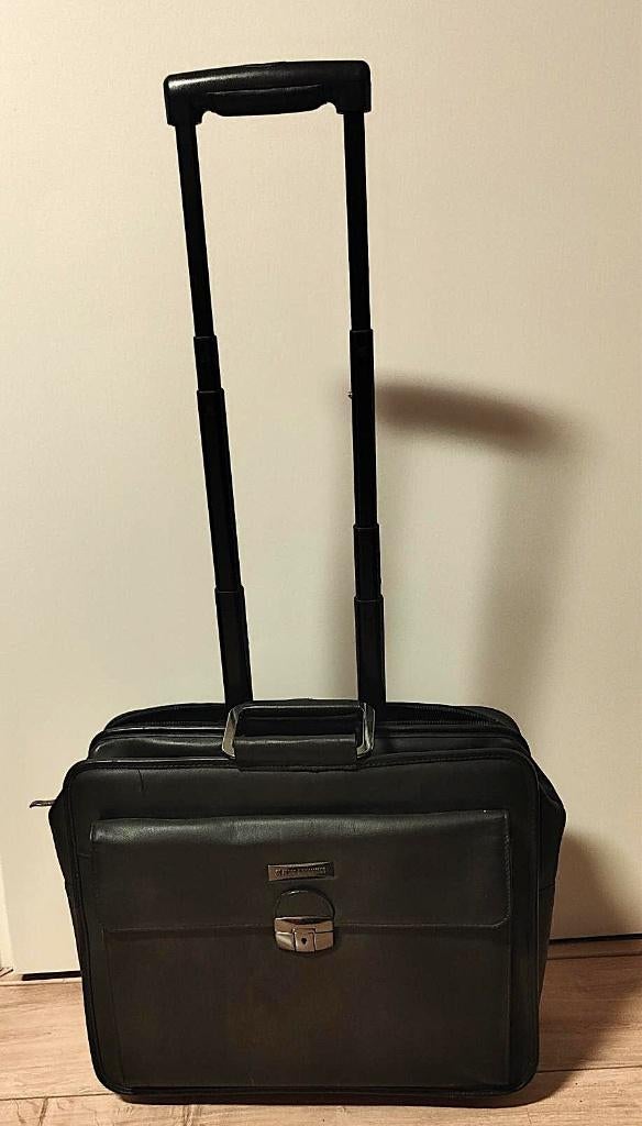 Trolley - leer, Wieltjes, Ophalen of Verzenden, Zo goed als nieuw, Minder dan 35 cm