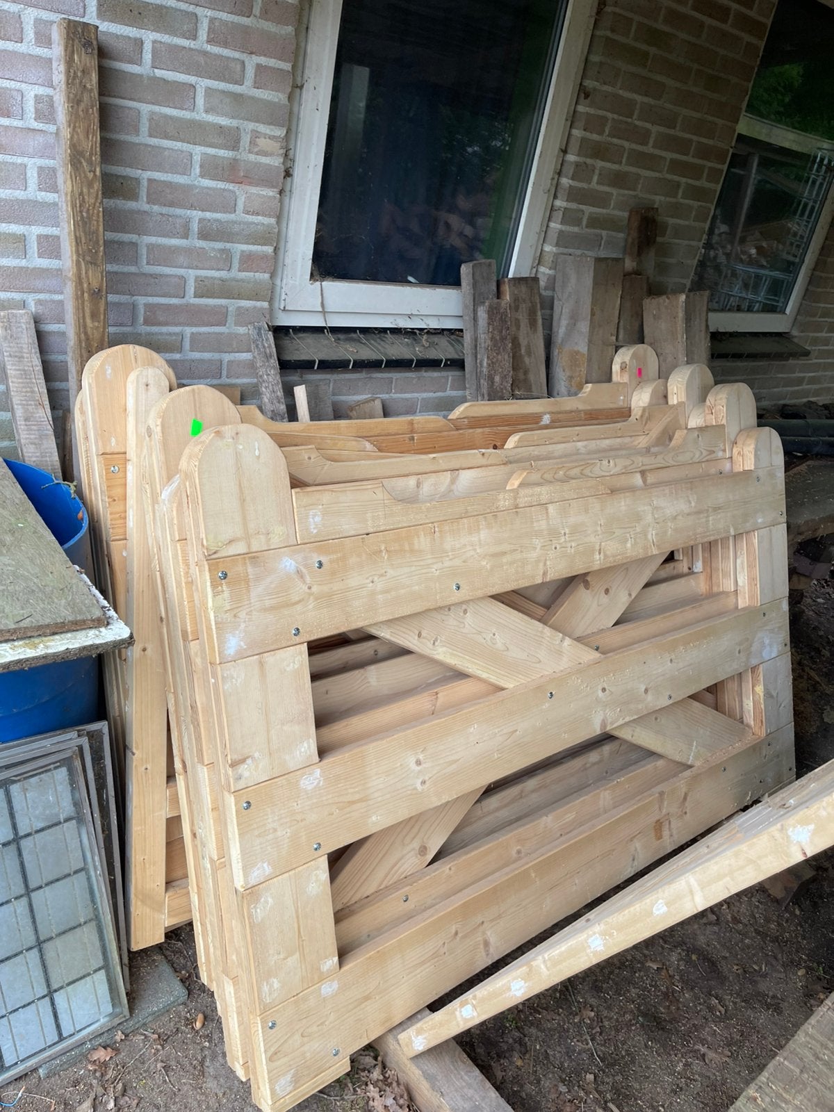 Nieuwe houten landhekken, Ophalen of Verzenden, Zo goed als nieuw, Draaipoort, 150 tot 200 cm