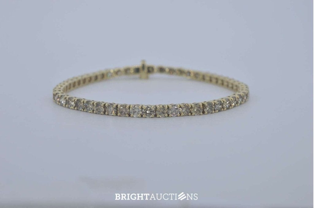 Gouden tennisarmband met natuurlijke diamanten, Diamant, Niet ingevuld, Nieuw, Goud