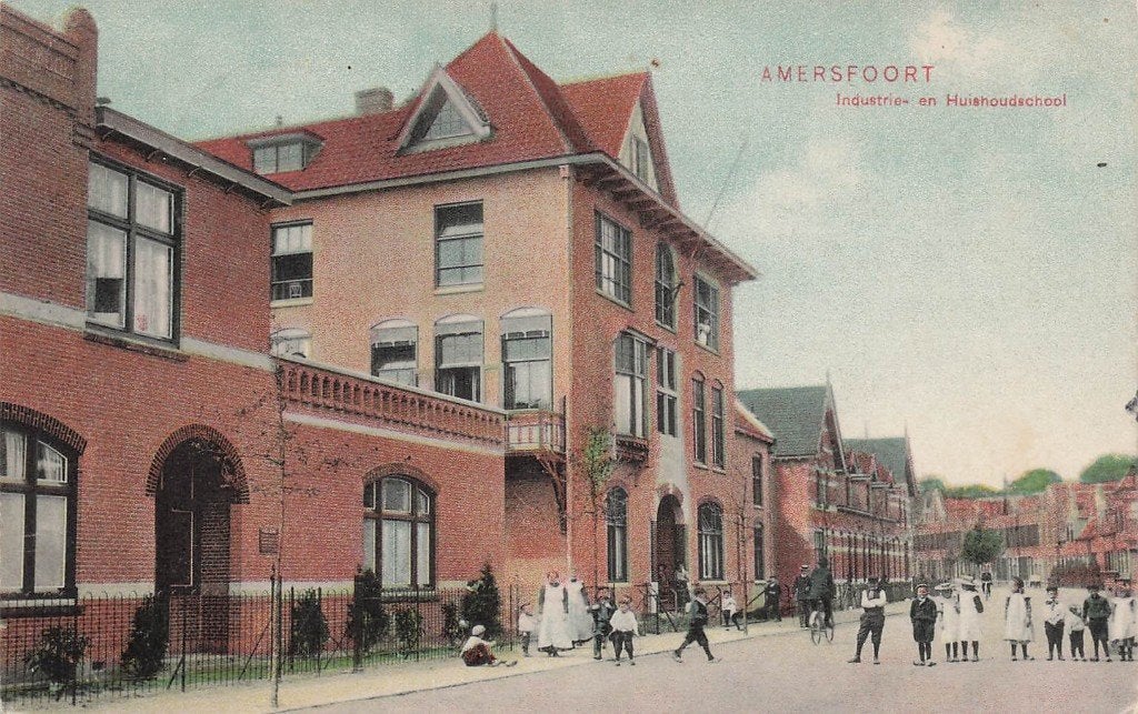JO1309 Amersfoort Industrie en Huishoudschool 1911, Verzenden, Voor 1920, Ongelopen, Utrecht