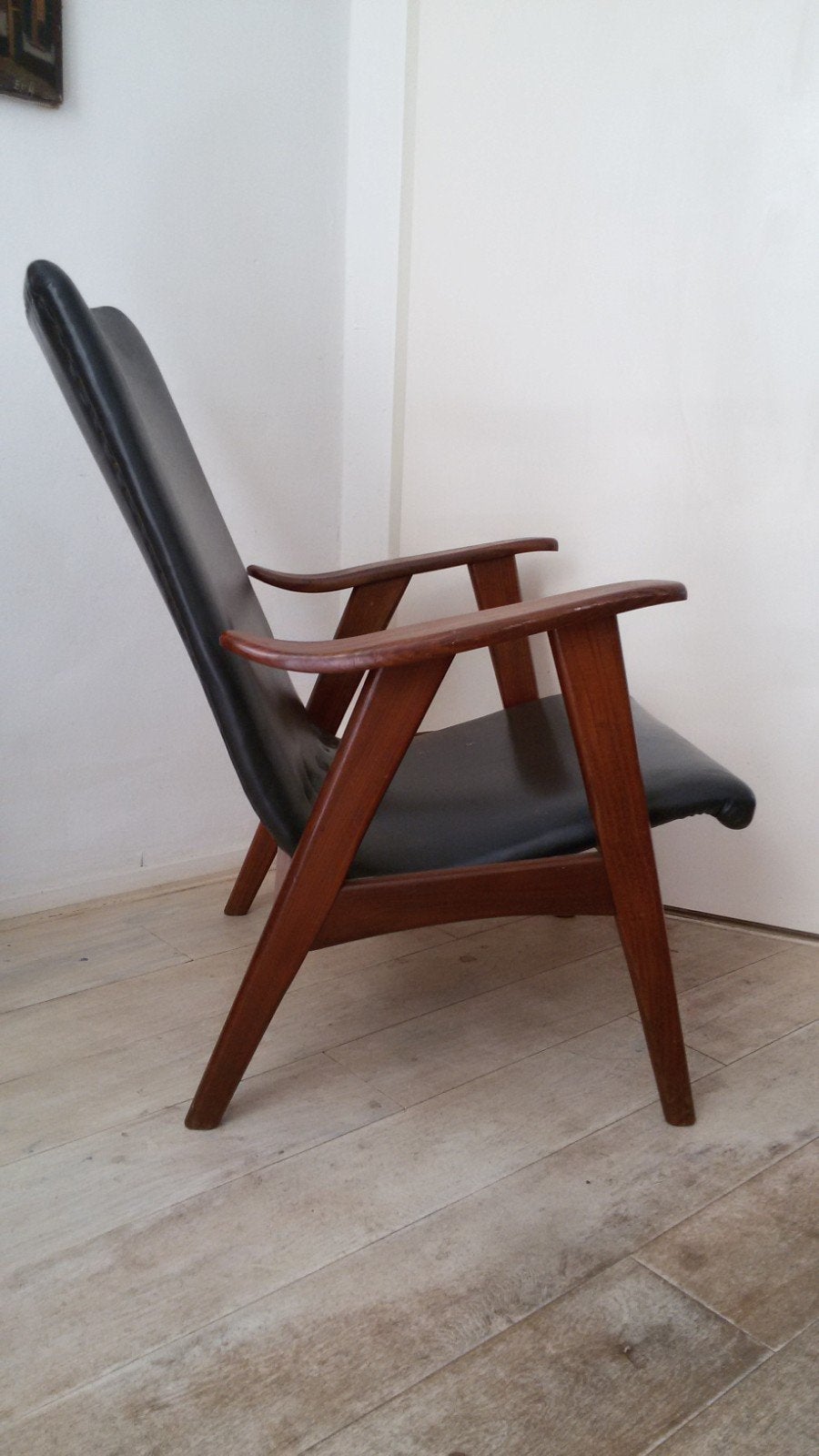 vintage retro jaren 50 webe teeffelen stoel  zit erg fijn i, Huis en Inrichting, Ophalen of Verzenden, Gebruikt, 75 tot 100 cm