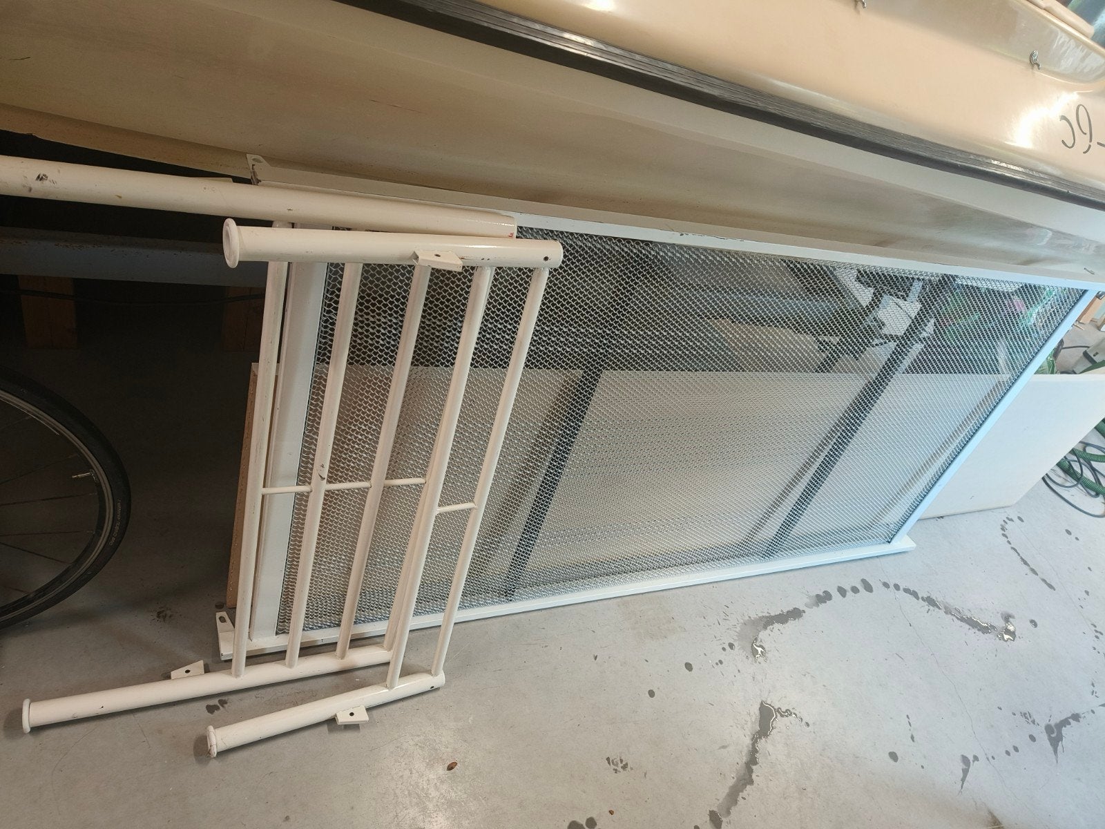 Metalen bedframe met gaasbodem - Wit, 90x200 cm, Huis en Inrichting, Slaapkamer | Bedden, Ophalen, Gebruikt, 90 cm, Eenpersoons
