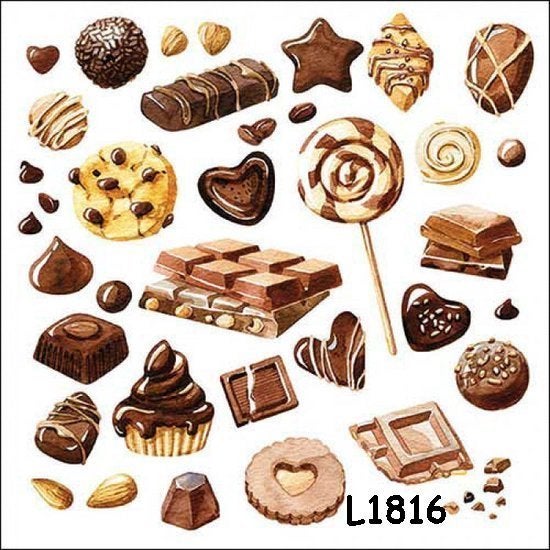 Servetten decoupage/bullet journal * chocolade L1816, Verzenden, Nieuw