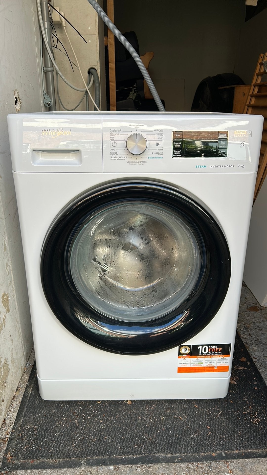 Wasmachine Whirlpool, Ophalen, Zo goed als nieuw, 1200 tot 1600 toeren, 85 tot 90 cm