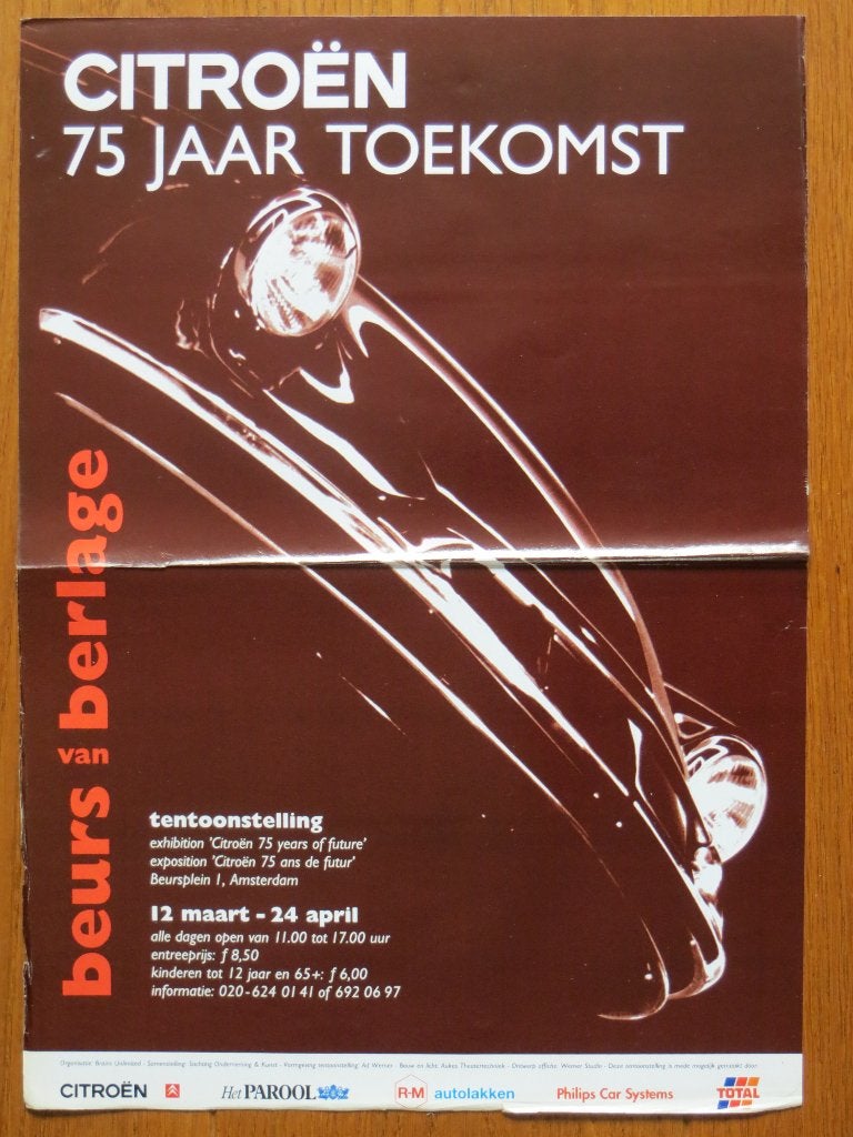 Citroën 75 jaar poster Tentoonstelling Berlage (1994), Ophalen of Verzenden, Zo goed als nieuw, Citroën