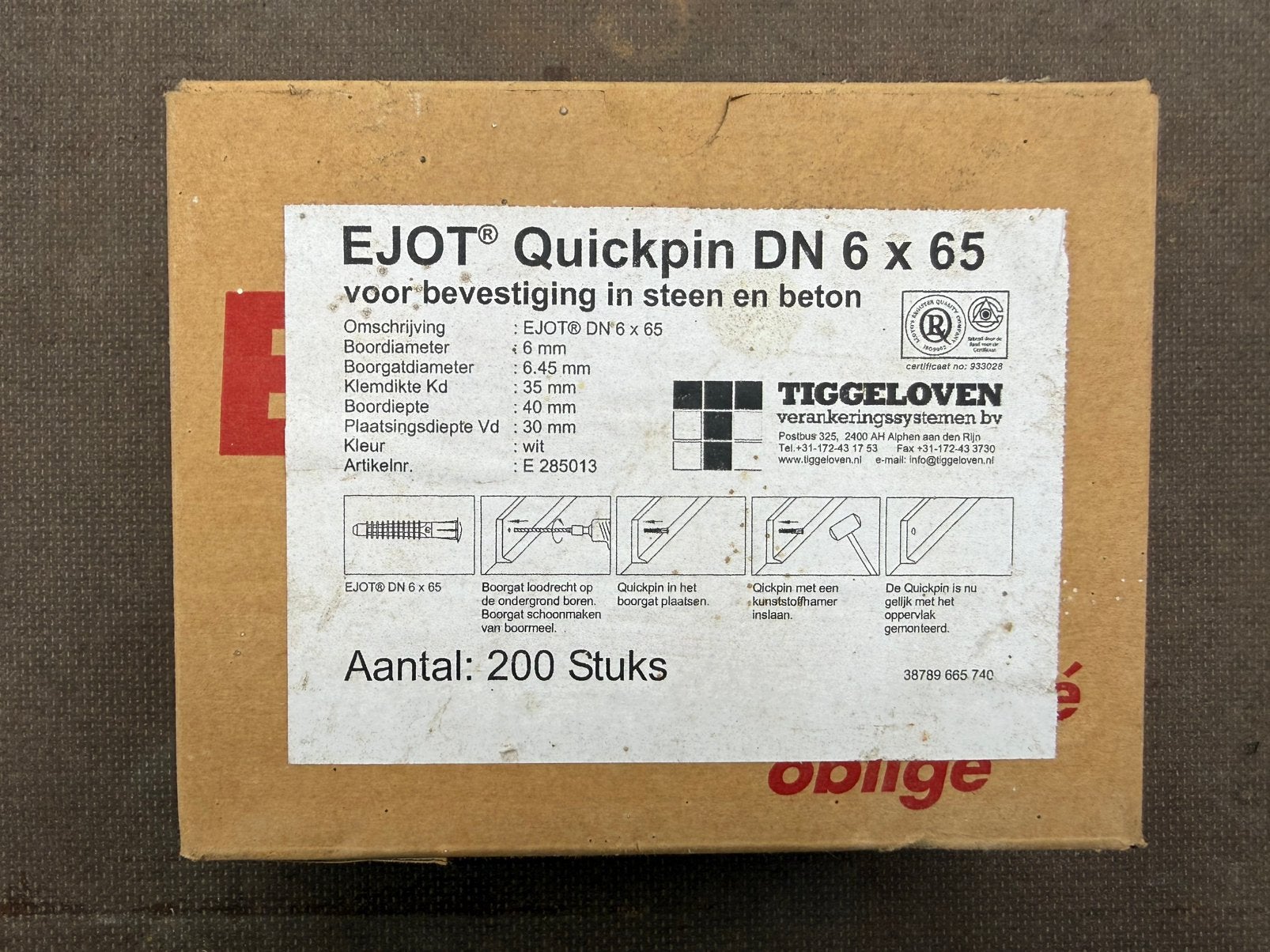 EJOT Quickpin DN 6 x 65 slagpluggen 2.400 stuks, Ophalen of Verzenden, Nieuw, 50 tot 100 mm