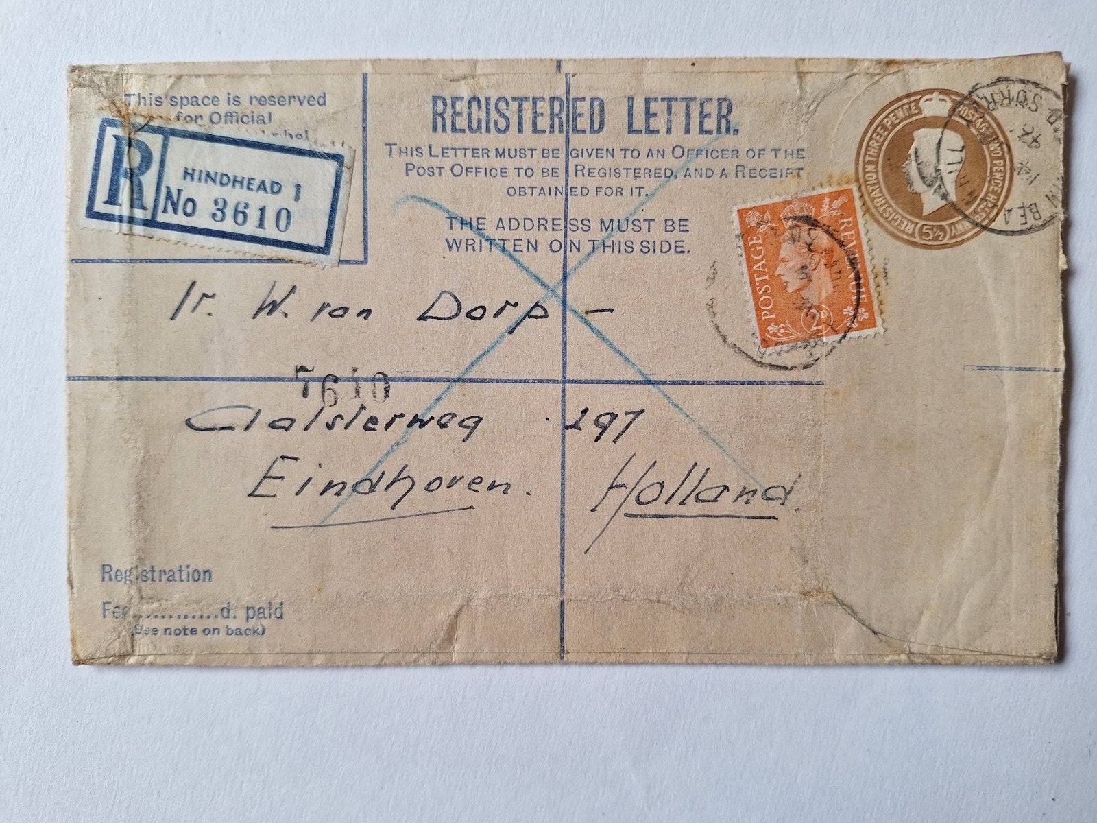 Registered letter, Ophalen of Verzenden, Envelop