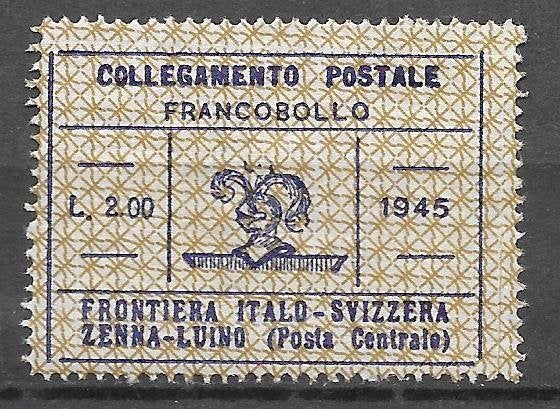 Italië interessante grenszegel (IT-Zwitserland) zie scan, Ophalen of Verzenden, Gestempeld