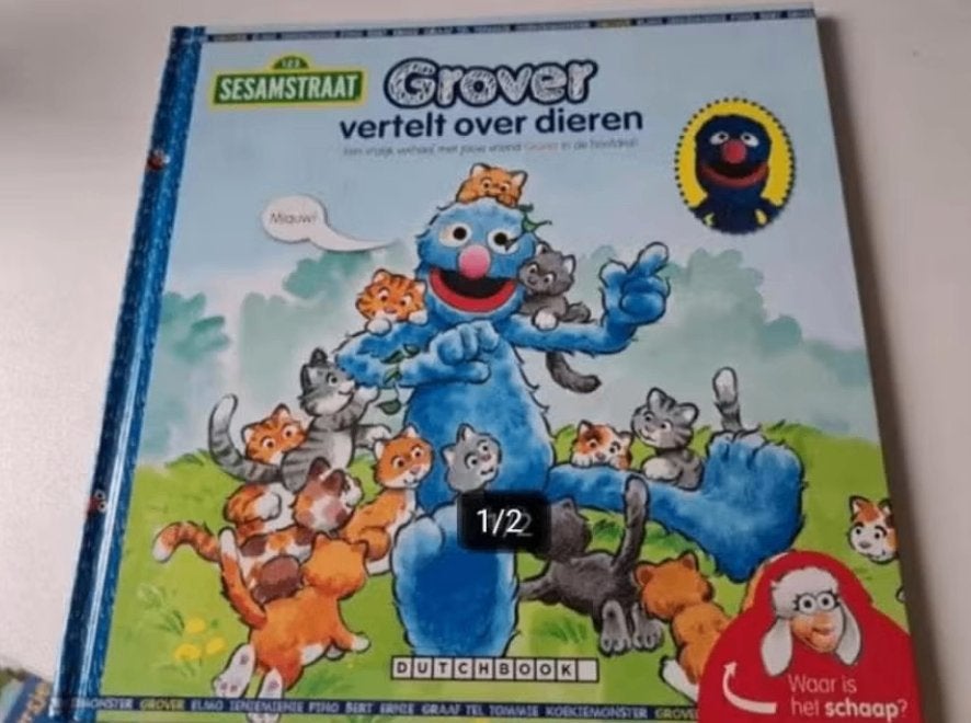 Sesamstraat Voorleesboek - Grover vertelt over dieren, Ophalen of Verzenden, Gelezen, Fictie algemeen