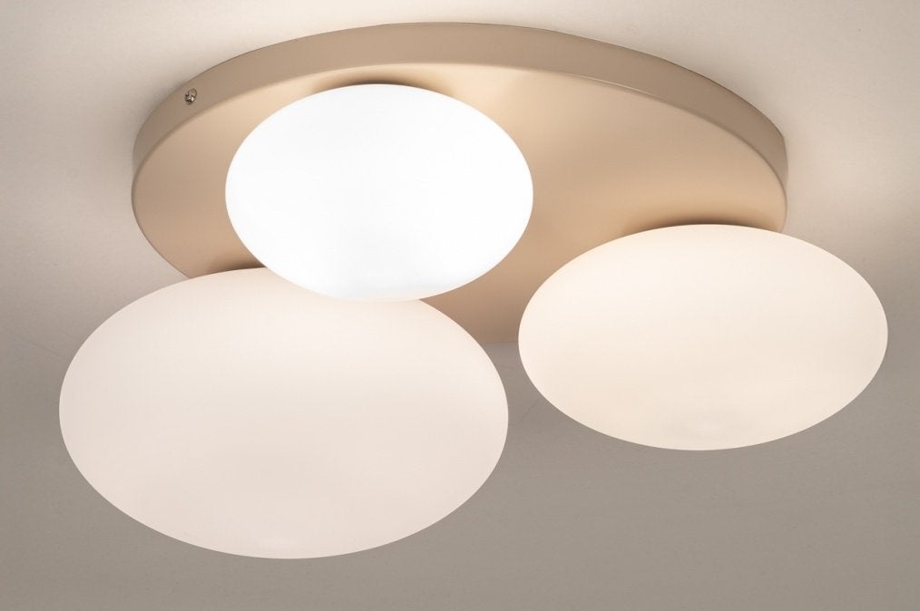 39cm plafondlamp beige opaal glas tafel keuken bank bed lamp, Ophalen of Verzenden, Nieuw