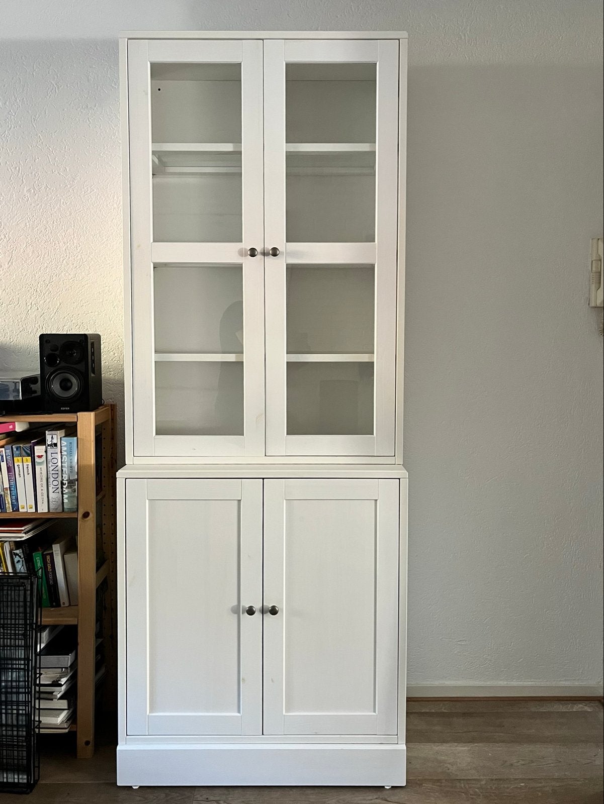 ZGAN Buffet/Vitrinekast - massief grenen - 212x81x47, Met deur(en), 200 cm of meer, Zo goed als nieuw, Tijdloos