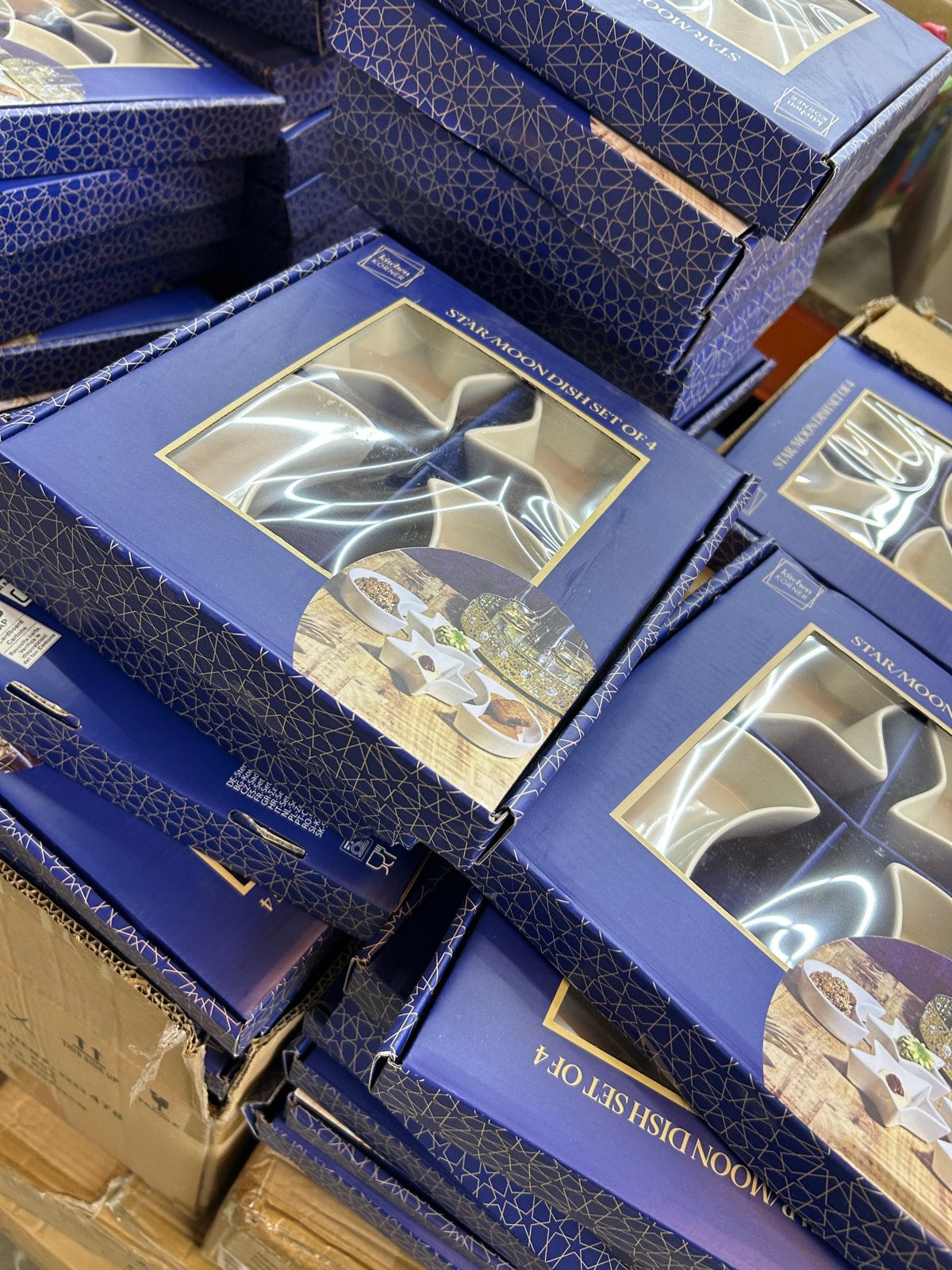 Pallet met schalen in ster- en maanvorm - Set van 4, Ophalen, N, Porselein of Keramiek, Nieuw