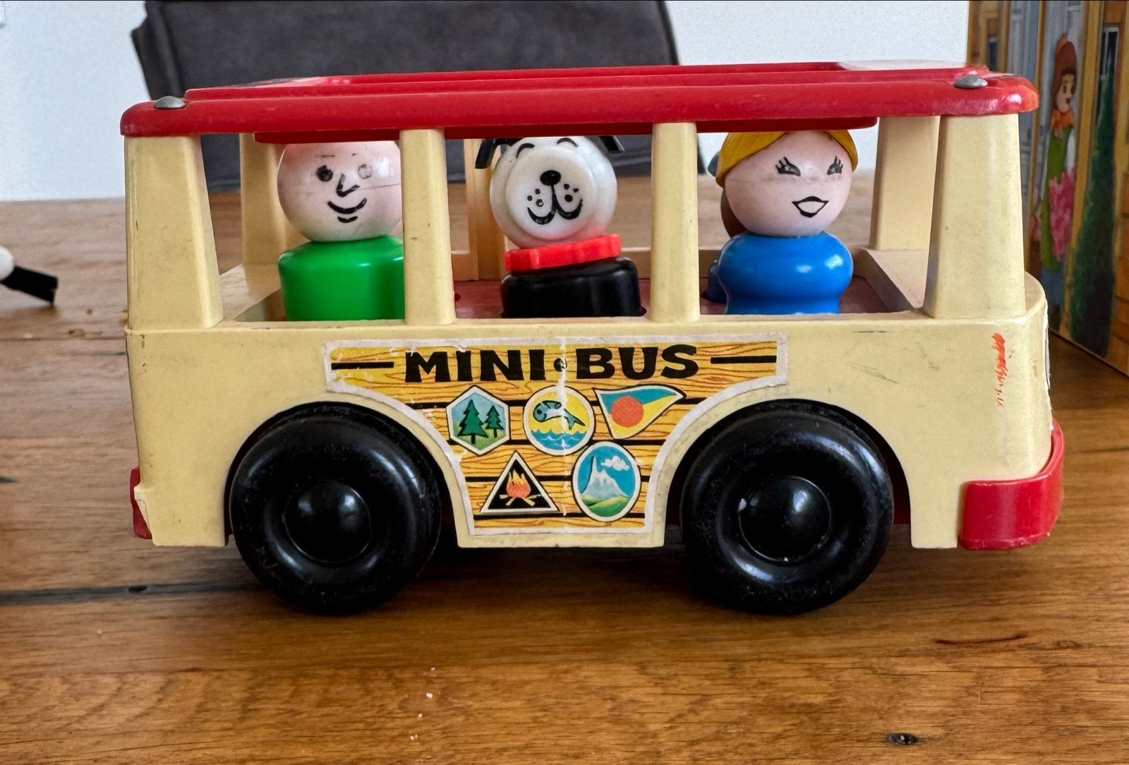 Vintage Fisher-Price Mini Bus met figuren, Ophalen of Verzenden, Gebruikt, Auto of Voertuig
