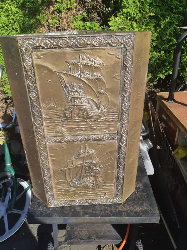 Hoek paraplu bak rood koper, Antiek en Kunst, Ophalen of Verzenden, Koper