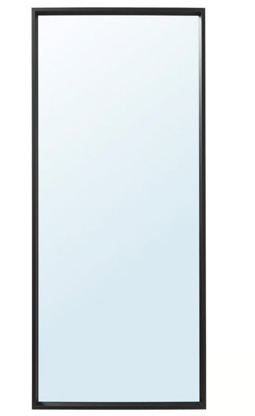 IKEA NISSEDAL spiegel in zwart, 40  150 cm., Huis en Inrichting, Woonaccessoires | Spiegels, Ophalen, Minder dan 50 cm, Zo goed als nieuw