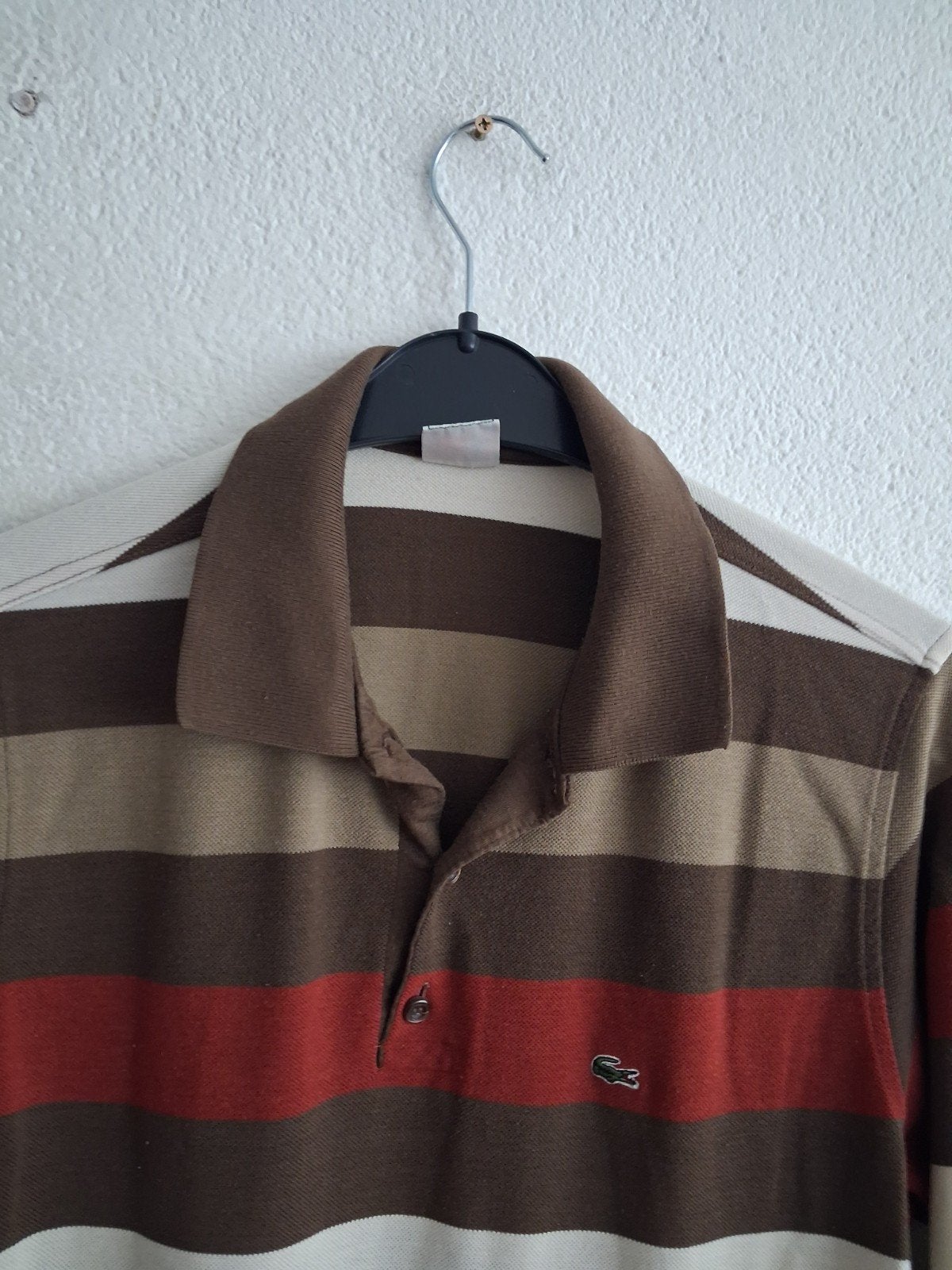 Lacoste Polo Shirt met Lange Mouwen - Gestreepte Print, Kleding | Heren, Lacoste, Ophalen of Verzenden, Gedragen, Meerkleurig