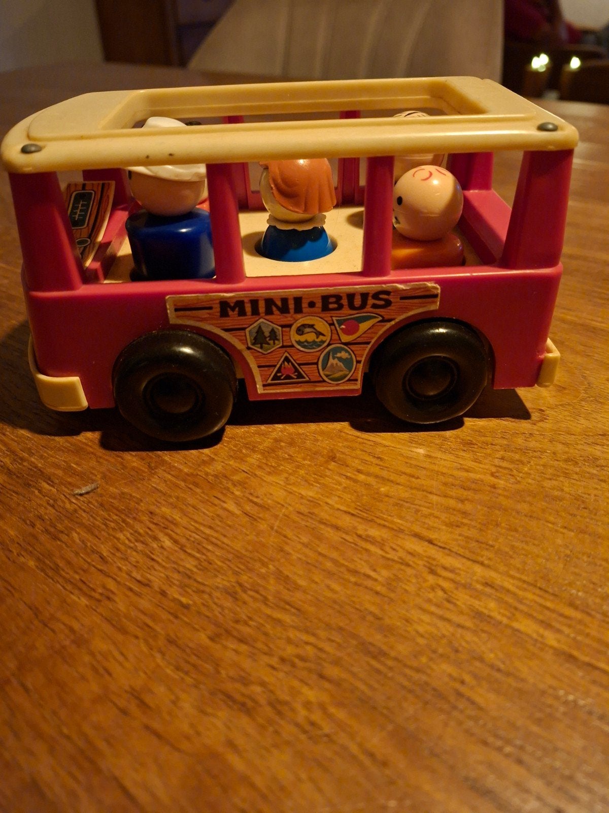 Vintage Fisher-Price Mini Bus met figuren, Ophalen of Verzenden, Gebruikt, Speelset