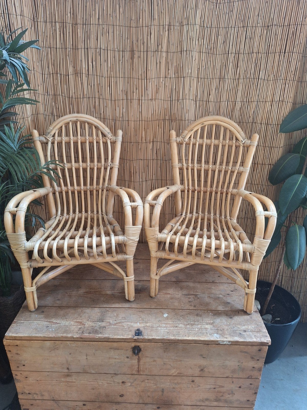 2 leuke bamboe kinderstoeltjes, Kinderen en Baby's, Kinderstoelen, Ophalen, Overige typen