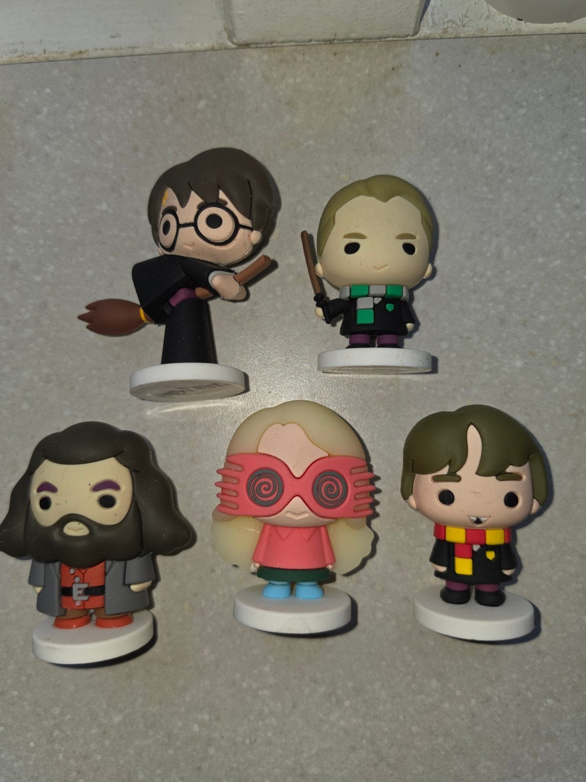 Harry Potter Rubber Mini Figuur - Vliegend op Bezemsteel, Ophalen of Verzenden, Zo goed als nieuw