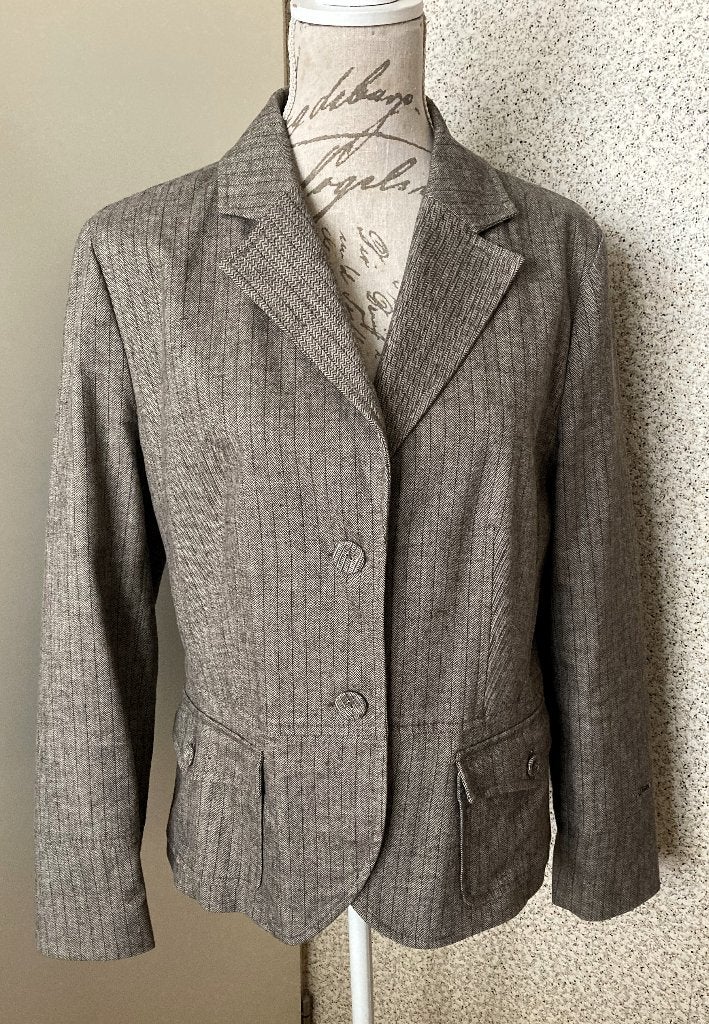 Bruin licht getailleerd blazer Jasje - Maat 42 s. Oliver, Bruin, Maat 42/44 (L), S. Oliver, Ophalen of Verzenden