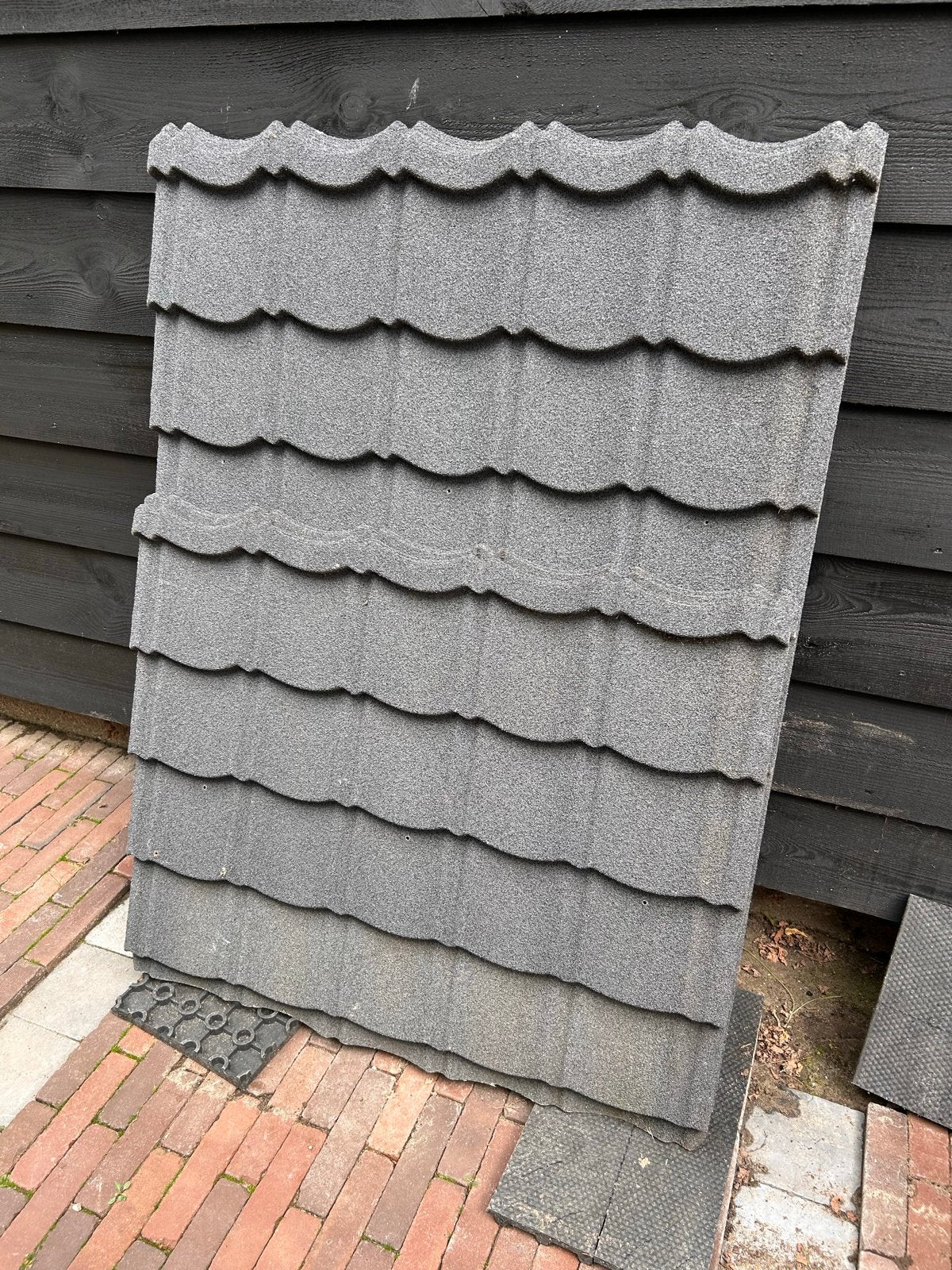 Aquaplan dakpanplaten - Grijs metaal, Gebruikt, 5 tot 10 m², Metaal, Grijs