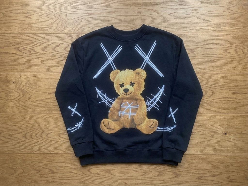 Poppacool Zwarte Teddy Bear Crewneck Sweater – Maat S, Zwart, Ophalen of Verzenden, Zo goed als nieuw, Poppacool